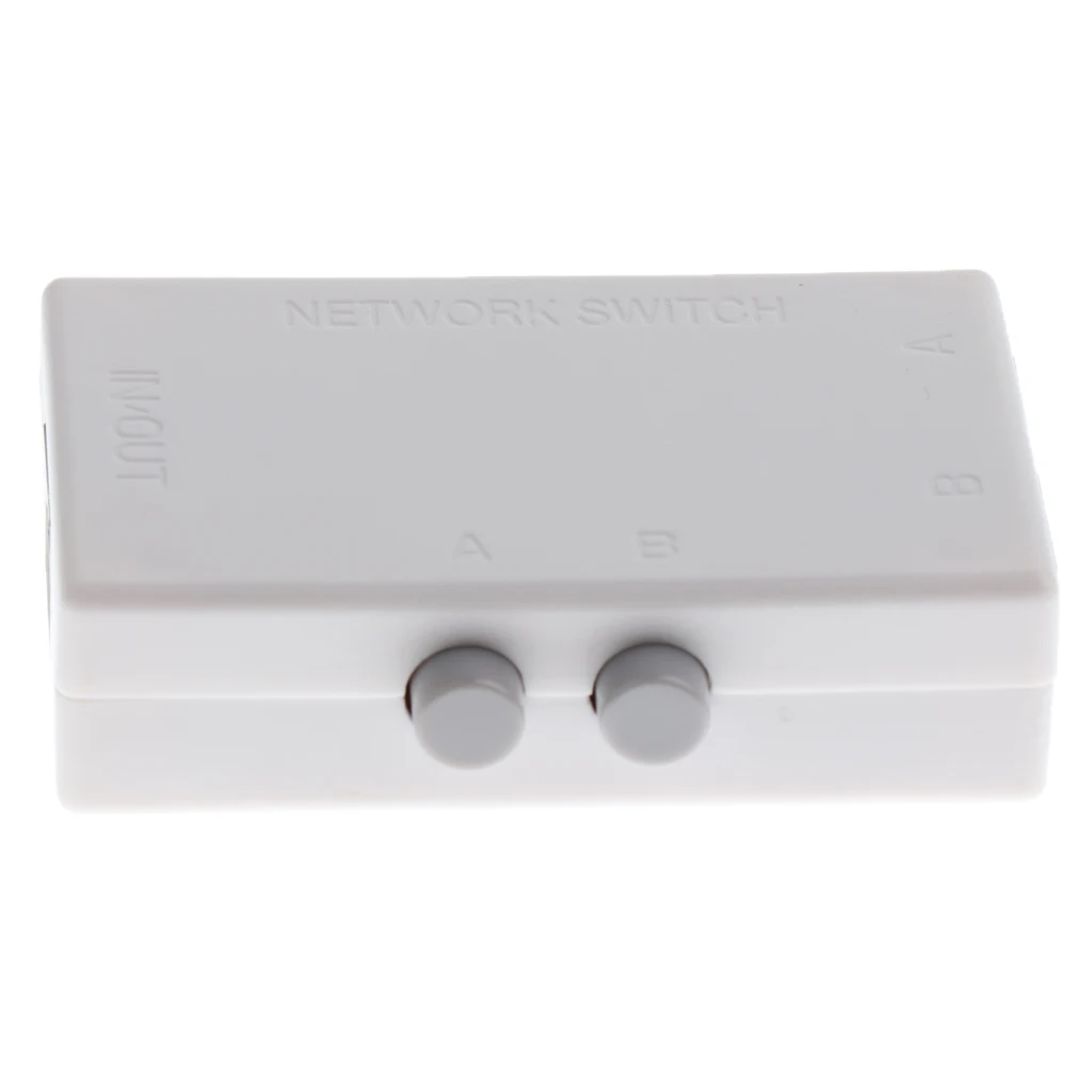 Mini 2Port Manual Network Sharing Switch 2In1 1In2 RJ45 Ethernet Switcher