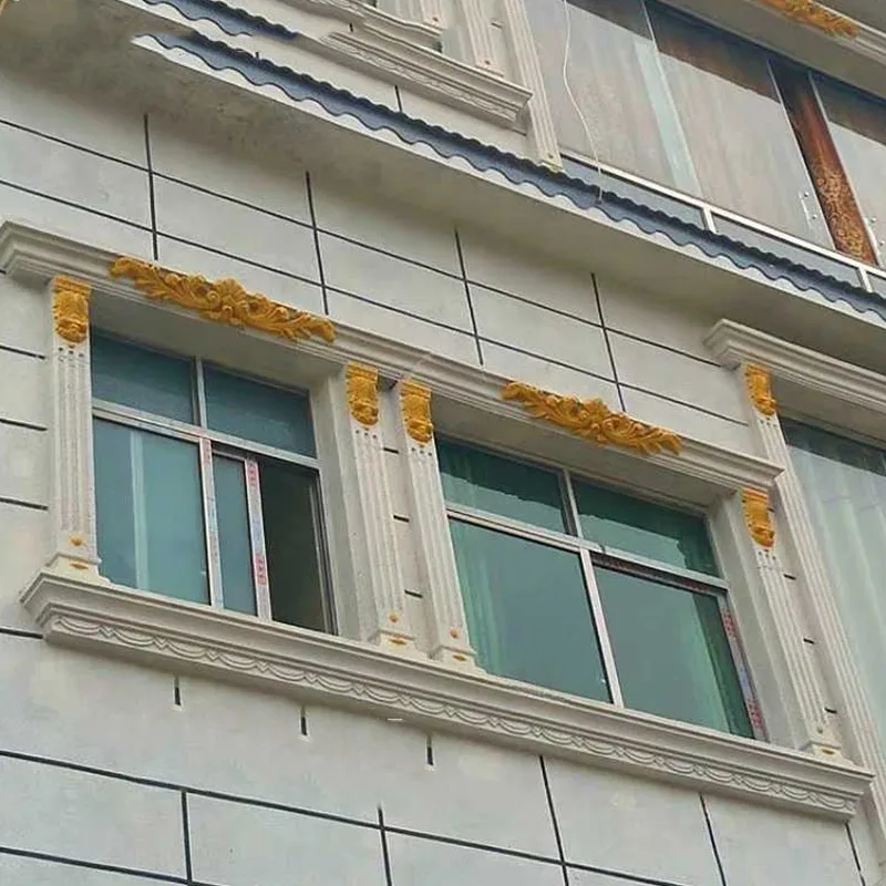 Durable ABS Plastic Square Column Window Border Mold, Concrete Door Frame Mould, Exterior Wall Decor, 200*300cm/ 78.74*118.11in