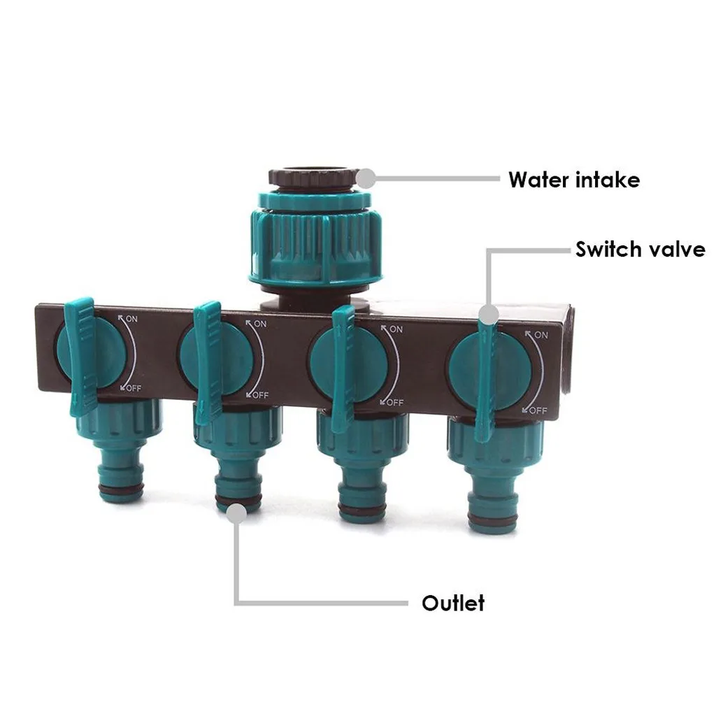 Разветвитель для садового шланга 4 способа Пластик кран шланг разъемы распределитель воды высокое качество