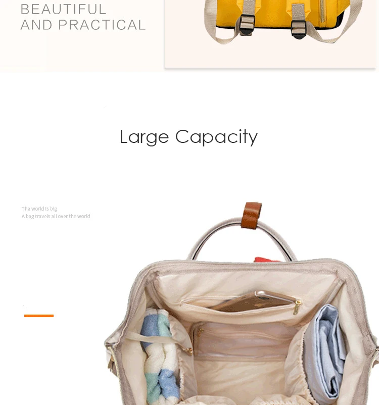 Большой ёмкость мумия сумки детские Многофункциональный рюкзак из узорчатой ткани путешествия рюкзак для кормящих сумка уход за