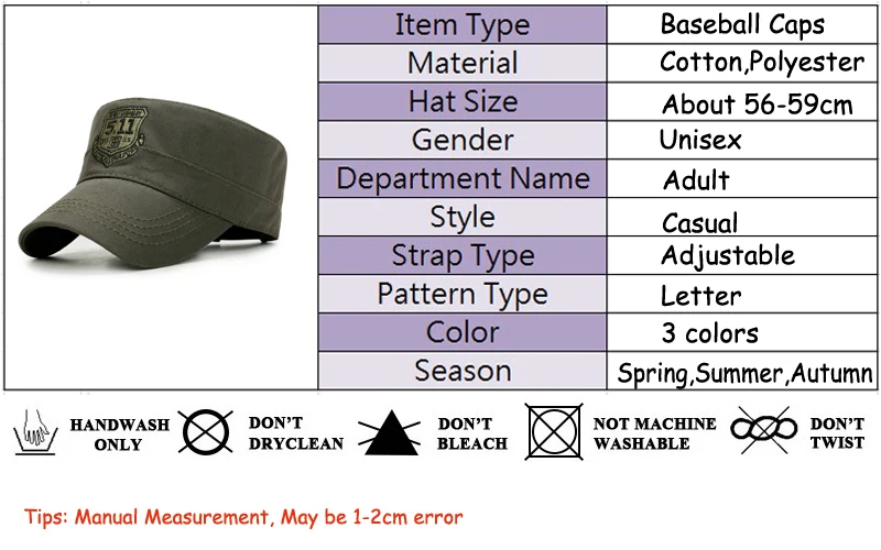 Army Camouflage Baseball Cap 511 Tactical Caps