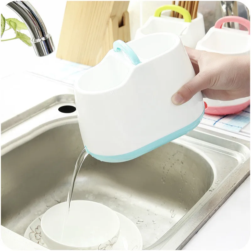 

Multi-Function Drain Tableware Storage Box Cutlery Storage Box Sundrie Drain Basket Rack Gadgets Accessories With Handle