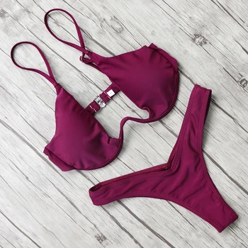 

2017 Hot Women Bikini Set Sexy Brazilian Bikini Set Solid Swimwear Micro Swimsuit Low Waist Thong Bathing Suit Beach Wear