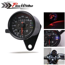 Универсальный 12V мотоциклов Скорость ometer одометр спидометр мотоцикла двойной Скорость метр с Светодиодный индикатор Скорость ometer велосипед