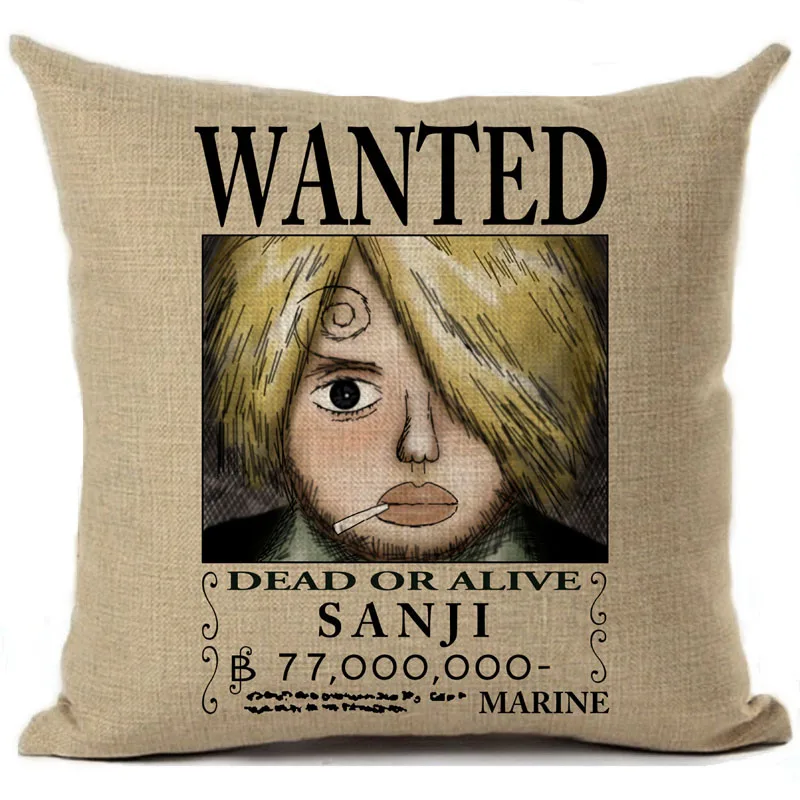 Наволочка для подушки из аниме One Piece льняная наволочка с мультяшным принтом