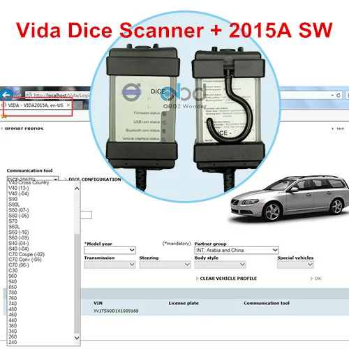 Последние Vida Dice 2015A для Volvo Vida Dice Pro диагностический инструмент программное обеспечение обновление OBDII сканер полный чип зеленый PCB - Цвет: Vida Dice 2015A SW