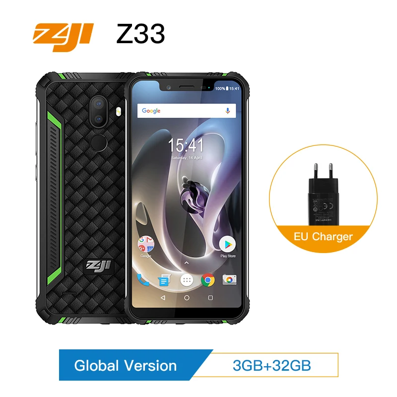 

IP68 Waterproof Phone HOMTOM ZJI ZOJI Z33 4600mAh 3GB 32GB 5.85" Smartphone Android 8.1 MTK6739 Face ID 4G FDD-LTE MobilePhone