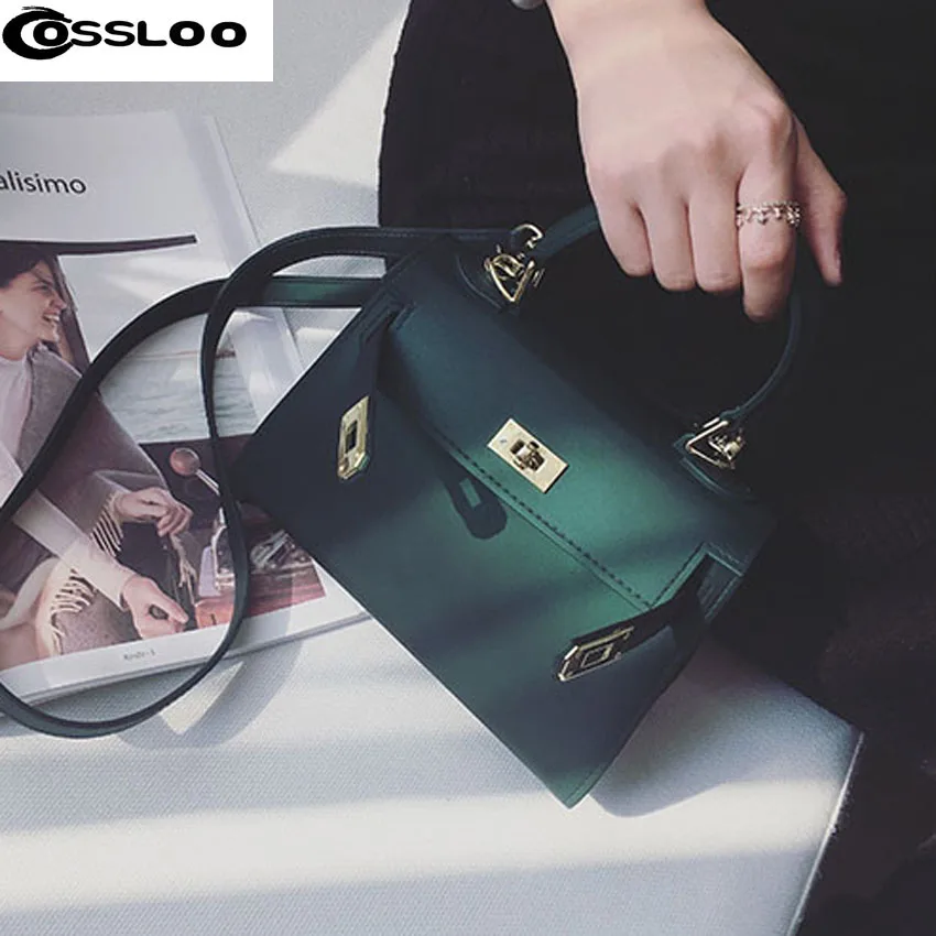 

COSSLOO 2018 Famous designer brand bags women leather handbags Chain Solid Shoulder Bag mini bag Woman Messenger Bag purses