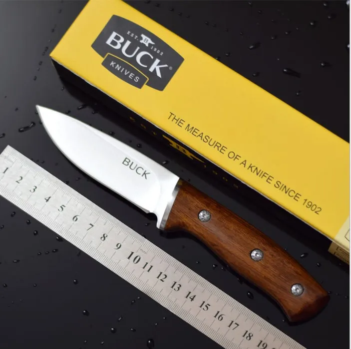 Купить Фиксированным лезвием Ножи 440C лезвие деревянной ручкой охотничий нож Открытый Отдых ручные инструменты выживания для шашлыков и Н