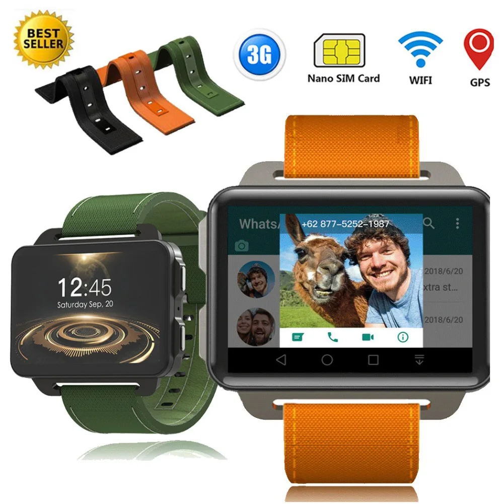 

PK LEM4 PRO Android Smart Watch Phone 1GB 16GB 1200 Mah Battery Support GPS WiFi Nano SIM card Camera MP4 3G Smartwatch