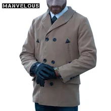 Manvelous Winter Wollmantel Männer Slim Fit Zweireiher Mantel Männer wolle 2016 khaki herbst lange camel wollmantel männer outwear xxl
