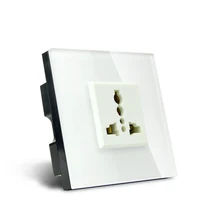 Британский Стандартный 86 Тип, гнездо, плагин кристалл Стекло Панель Мощность разъем Панель AC 110~ 250 В 10A