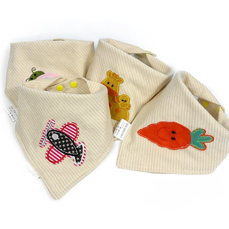 

100% Cotton Baby Bibs Newborn Baby Bandana Bib Double Layers Burp Cloths Boy Girl Head Scarf Cartoon Design Babies Bibs