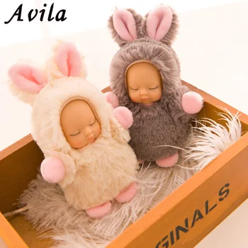 

New Fashion Plush Doll Stuffed Toys Kawaii Baby Sleep Reborn Doll Toys For Children Key chain Pendant Kids Toys brinquedos