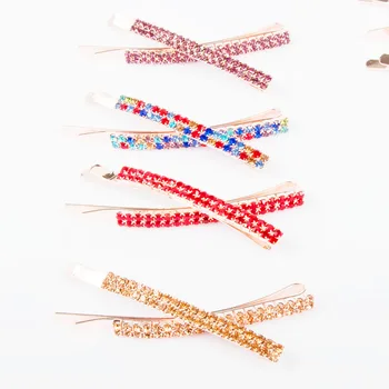 

2pc Women Barrettes Hairpin Shinning Crystal Rhinestone Hairpin Hair Clip Headdress Barrettes for Women Girl Styling Tool jpd46