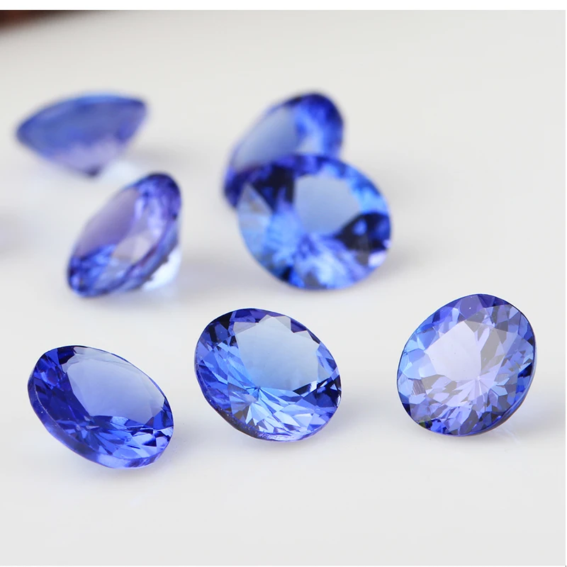 Natural tanzanite blue loose stone 6mm round cut for jewelry making,high quality Designer stone