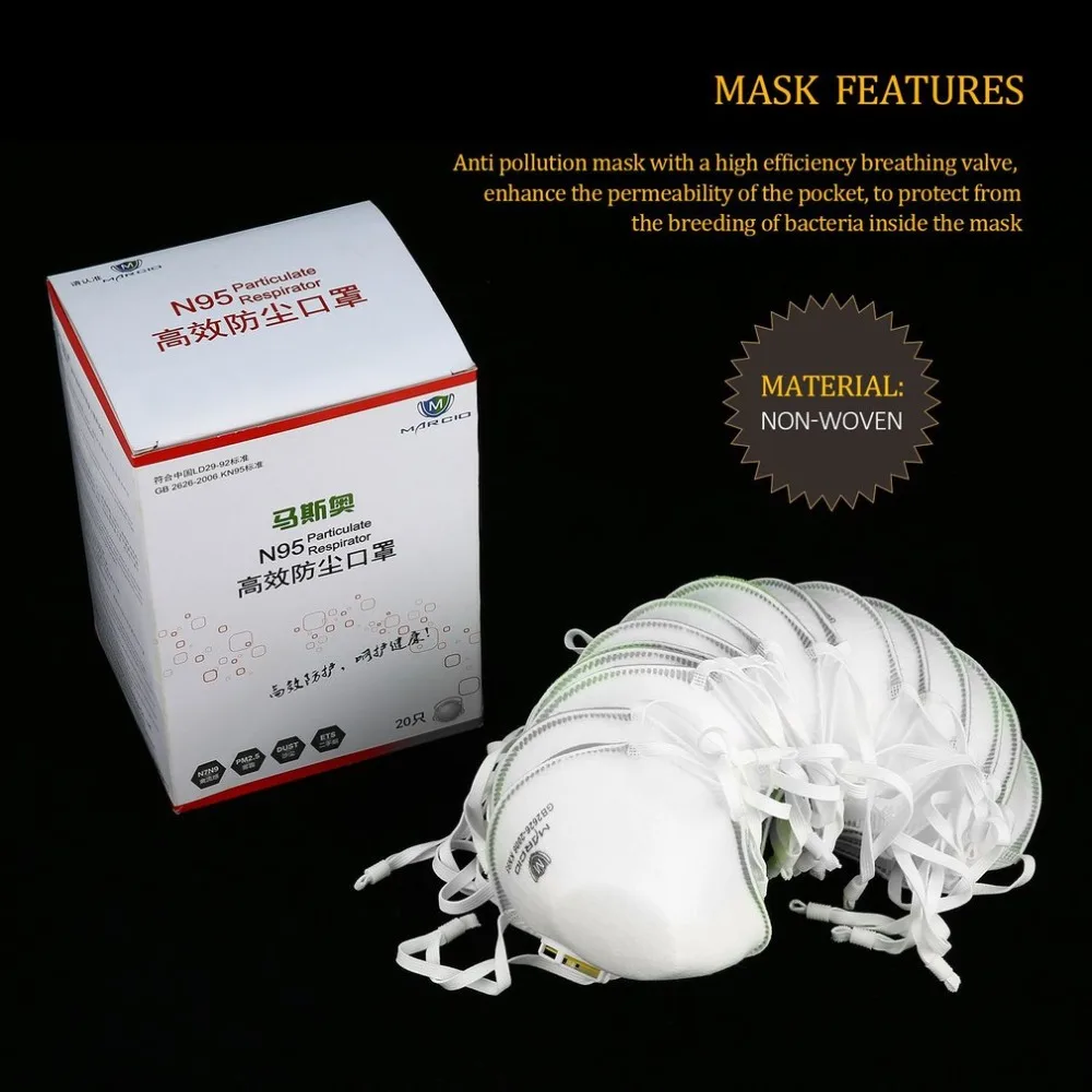 

20 PCS Disposable Professional Health Care Accessories Non-Woven Anti-dust Anti Fog Anti Haze Mouth-muffle Mask Eco- friendly