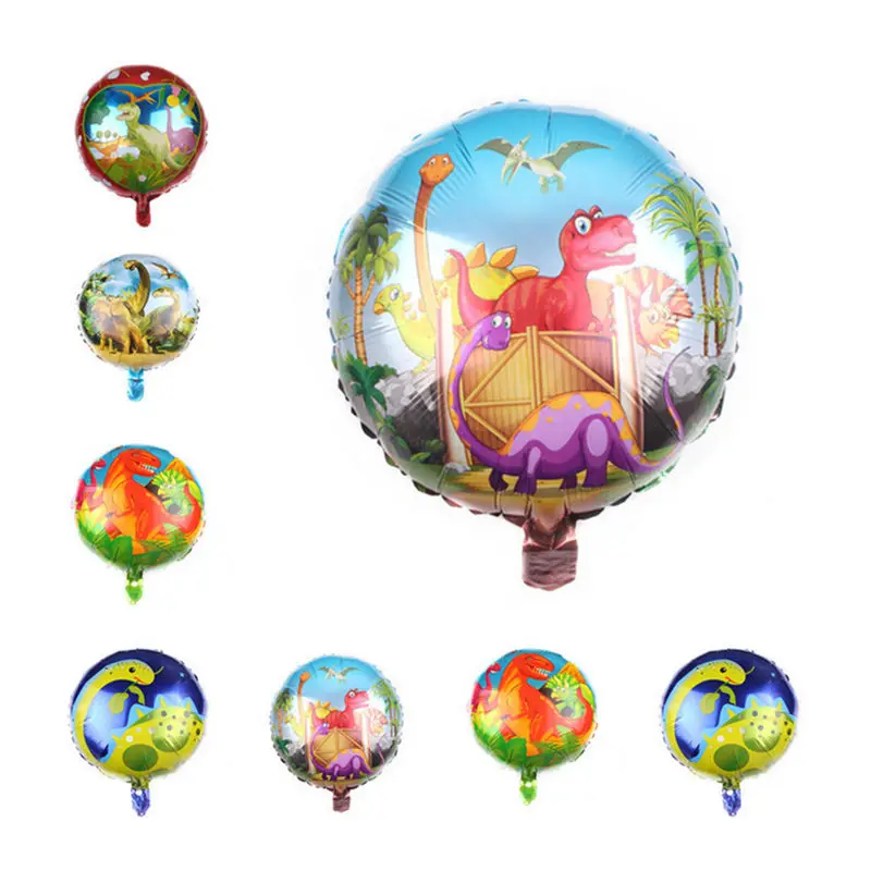 

TSZWJ New 18-inch round dinosaur park aluminum balloon balloons Children's holiday party layout decoration balloons