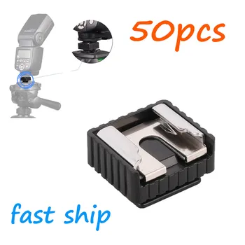 

50pcs wholesale Hot Shoe Adapter Standard Mount cold shoe to 1/4 Thread For Flash Speed lite Tripod Photo Studio Accessories
