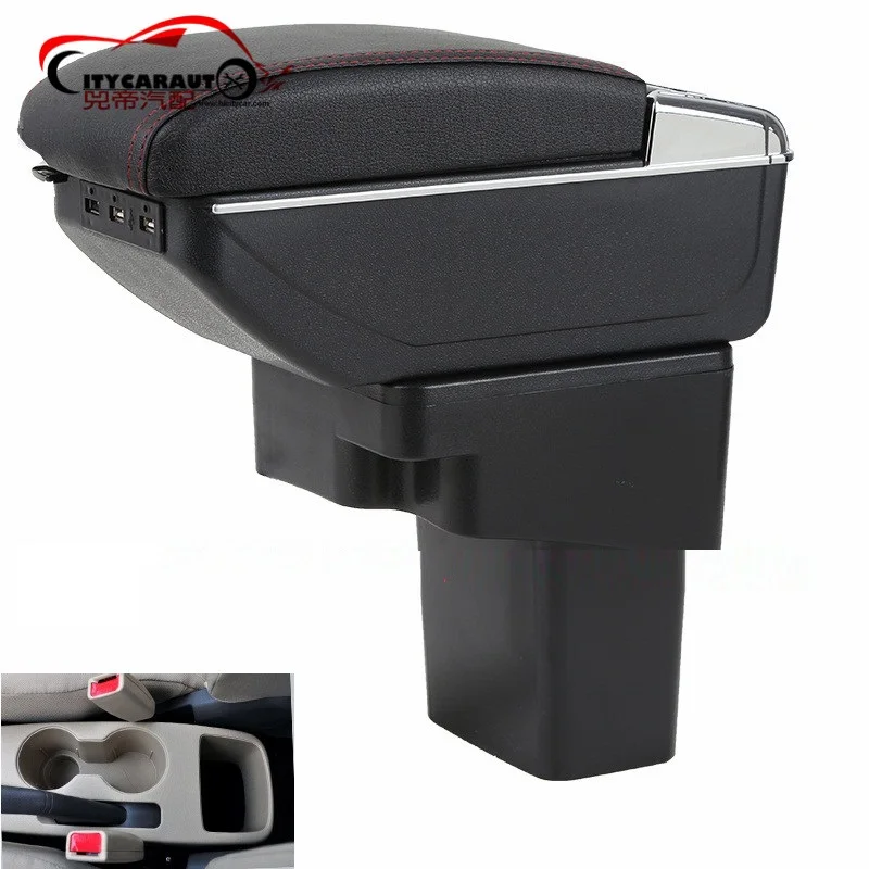 CITYCARAUTO BIGGEST SPACE+LUXURY+USB FOR SPARK Car armrest box central Storage content LED USB FIT HYUDAI VERNA SOLARIS | Автомобили и