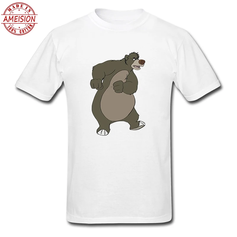 Мужские Уникальные футболки-джунгли Книга медведь балу DeepHeather уличная Футболка мужская бойфренд подарок