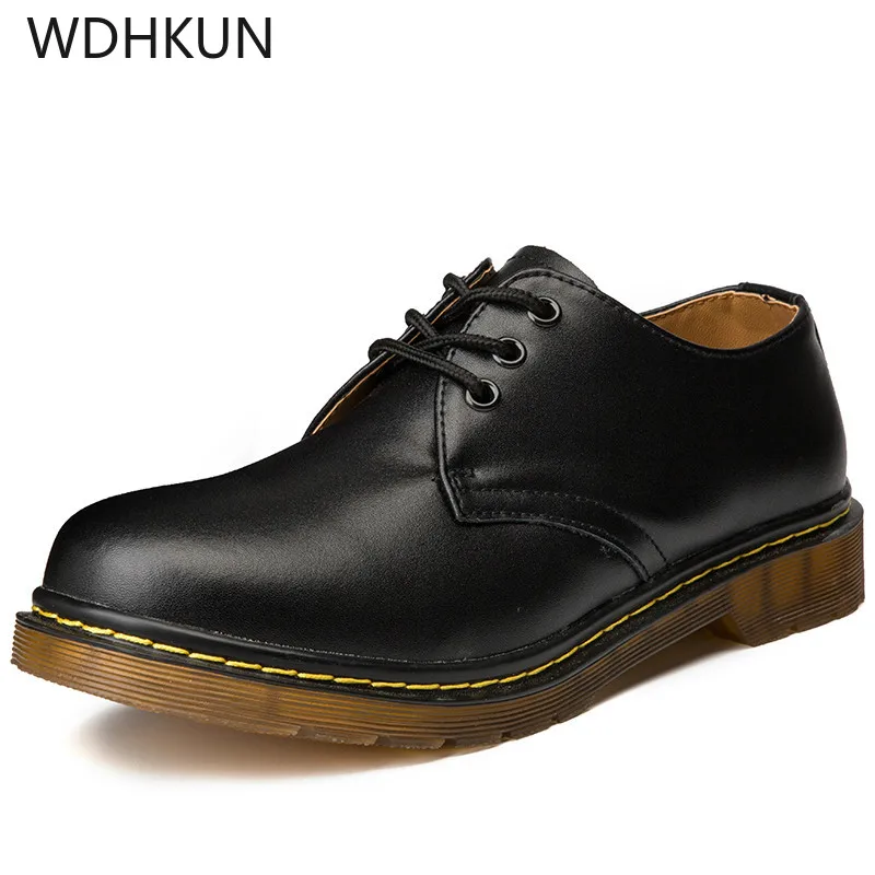 

WDHKUN 2019 Brand Men's Boots Plus Size 36-46 New Casual Leather Boots Mens Military Shoes Work Safety Shoe
