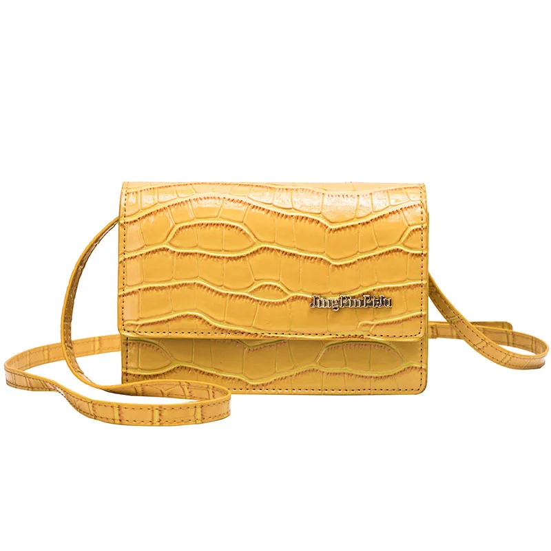 

Female 2019 New Women Messenger Bag Chain Stone Pattern Fashion Small Square Flap Brand Designer Crossbody Shoulder Bag Handbag