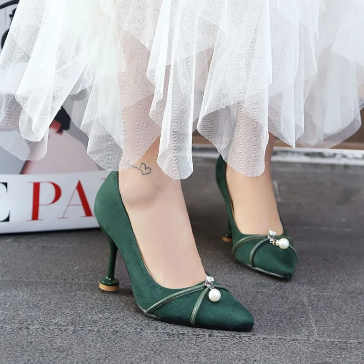 

Big Size 11 12 13 14 ladies high heels women shoes woman pumps A woman with pointed thin heels and single shoes