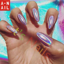 1g/box Laser Silver Holographic Shiny Powder Magic Mirror Powder Nail Glitters Nail Art Sequins Chrome Pigment Nail Polish Dust 
