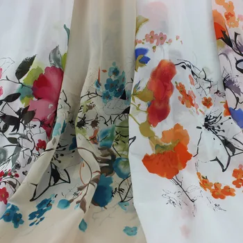 

Dress Fabric Cosplay Fashion Flower 75D chiffon Position Print DIY fabric Stylish Summer fabric scarf blouse