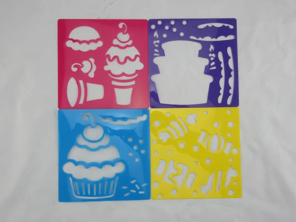 Трафареты для рисования для детей Детские шаблоны для рисования пластиковые игрушки для рисования сладкое мороженое 10 дизайнов
