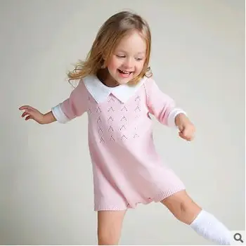 

Free shipping fashion Sweet baby Romper Knitted Cotton clothing set Baby Boy&baby Girl Children Clothings