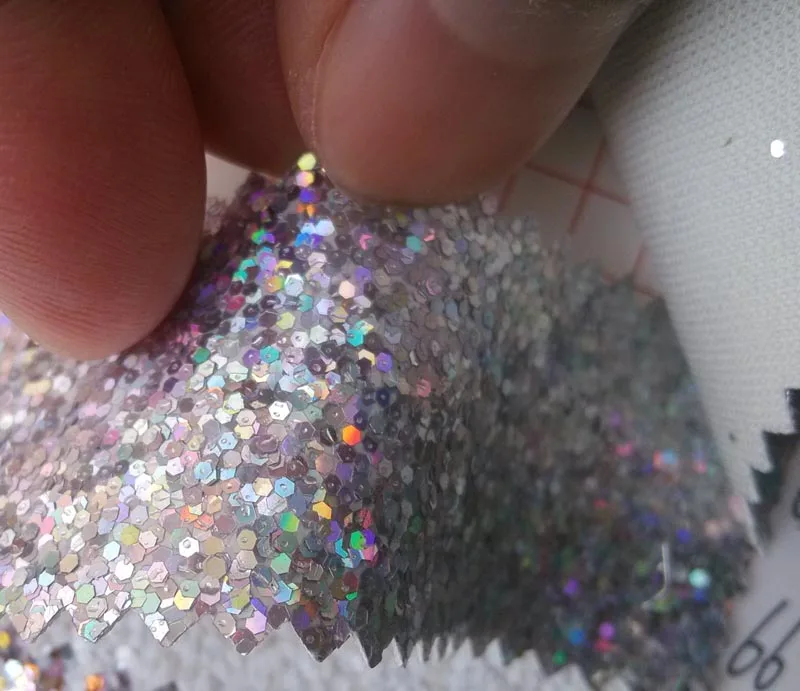 

synthetic holographic glitter decorative leather fabric material