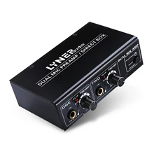 Mini 2-Channel Microphone Preamplifier Dual MIC Preamp Electric Guitar Bass Amplifier For Home Auido 2017 new nobsound hifi 2 channel microphone preamplifier dual mic preamp audio recorder electric guitar amplifier