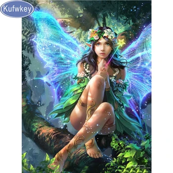 

Diamond mosaic Flower Fairy butterfly 5d diy Diamond Painting Cross Stitch cartoon girl Rhinestone diamond Embroidery Home Decor