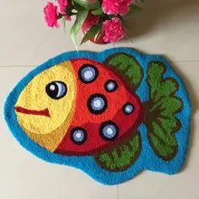 Winlife милые рыбы Ковры синий ручной Для ванной Коврики животного Ковры S для детей моющиеся Нескользящие тапочки Ковры s для Спальня двери Коврики S 2x3