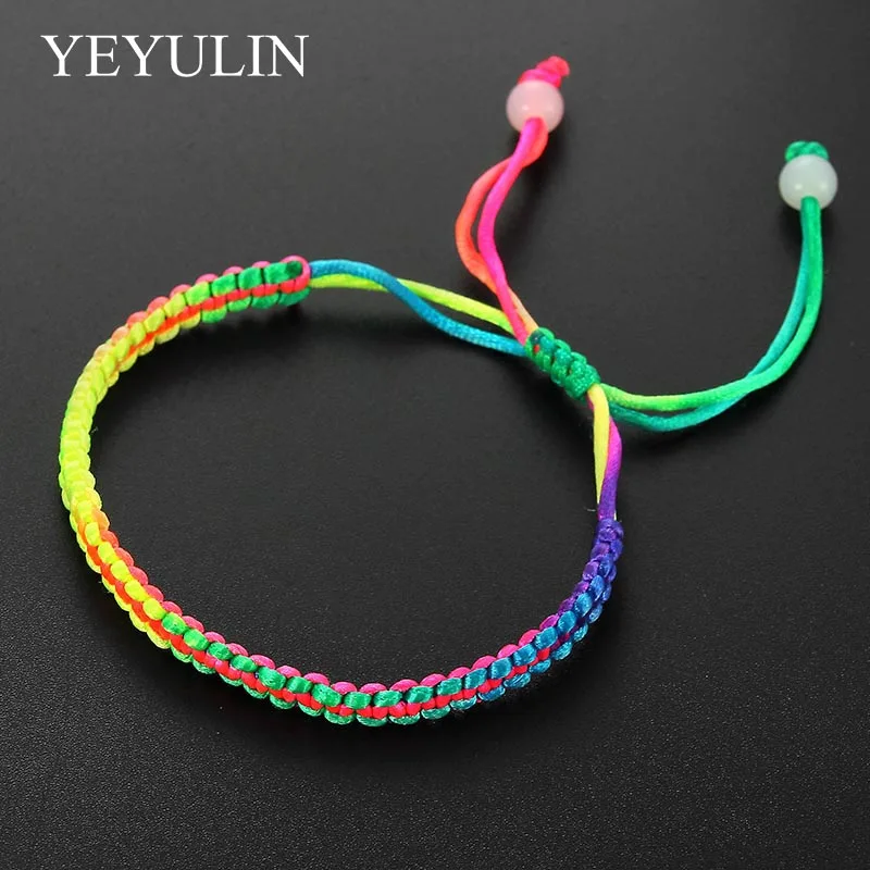 Handmade Braided Rope Bracelets Red colorful Thread Lucky Bead Charm Bracelets Mix Color Bracelets For Women Jewelry Gift