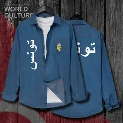 Tunisia TUN арабский туника для мужчин топы осенняя одежда с отложным воротником Джинсовая рубашка с длинным рукавом модная ковбойская куртка