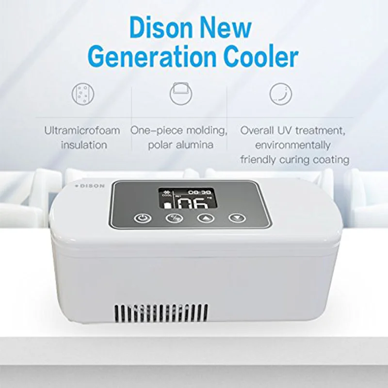 

Rechargeable LCD Display Car Insulin Cooler Medicine Mini Fridge Volume Portable Mini Insulin Cooler Refrigerated Box 8/20 Hours