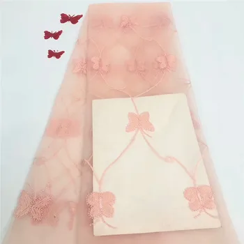 

French Nigerian Lace Fabrics High Quality Tulle African Laces Fabric Wedding African French Tulle Lace with sequins rf13-44