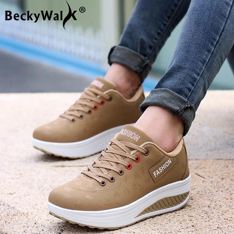 

Women Shoes 2019 New Arrival Casual Tenis Feminino Lace-up Wedges Shoes Woman Ladies Shoes Women Sneakers Big Size 35-42 WSH3293