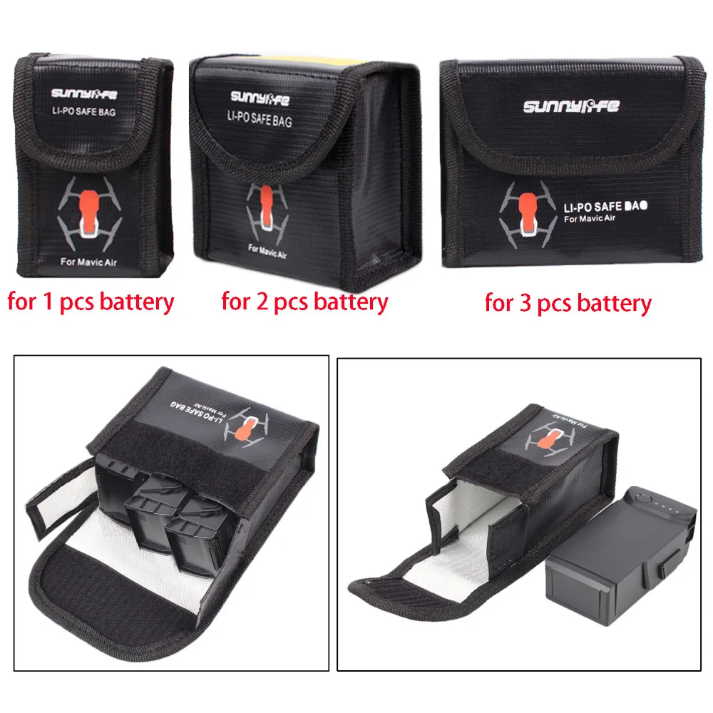 

SUNNYLIFE Safe Explosion Proof Protective Bag Heat Resistance Storage Pouch for DJI Mavic Air Lipo Battery Bateria Accessories