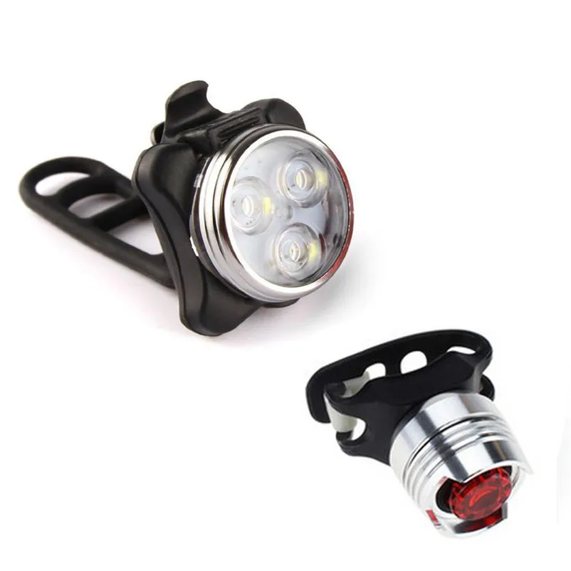 Bike light usb rechargeable Bike Light Bicycle Lamp Set Front Light Tail Light USB Light USB fahrrad licht #4S03 (1)