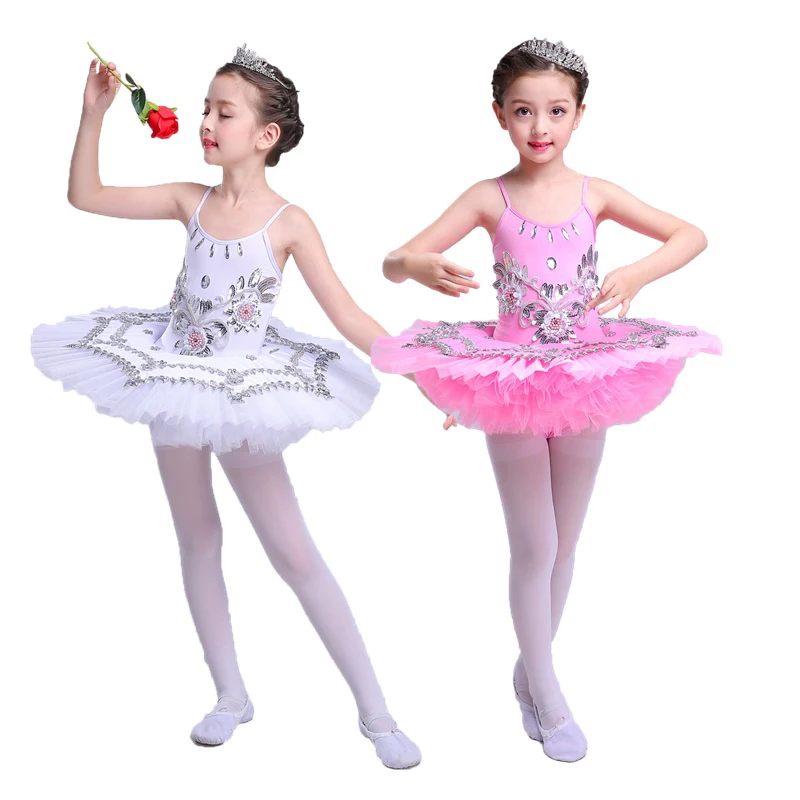 

Children's Little Swan Dance sling ballet skirt, Swan Lake Peng Peng skirt, children's sequins professional ballet TUTU skirt