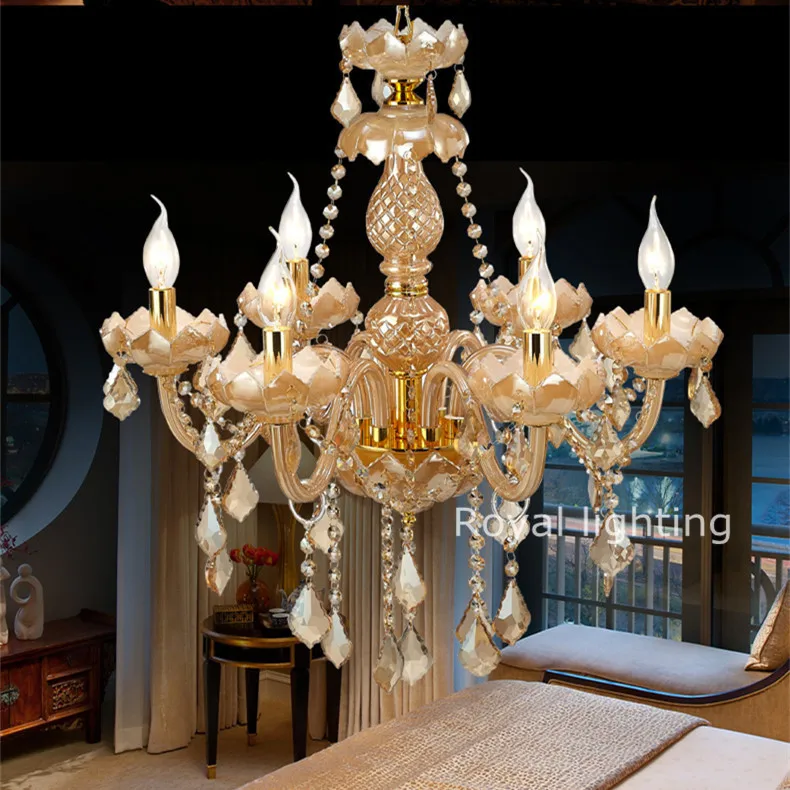 Amber Deluxe bedroom chandelier vintage crystal chandelier living room