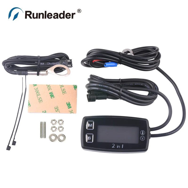  Runleader LED Digital TM008 thermometer voltmeter temperature meter for pit bike motorcycle snowmob - 32959348575