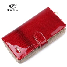 Brand Design Women Leather Wallets and Purse Female Hasp Fashion Alligator Long Organizer Wallet Festival Bride Marry Gifts