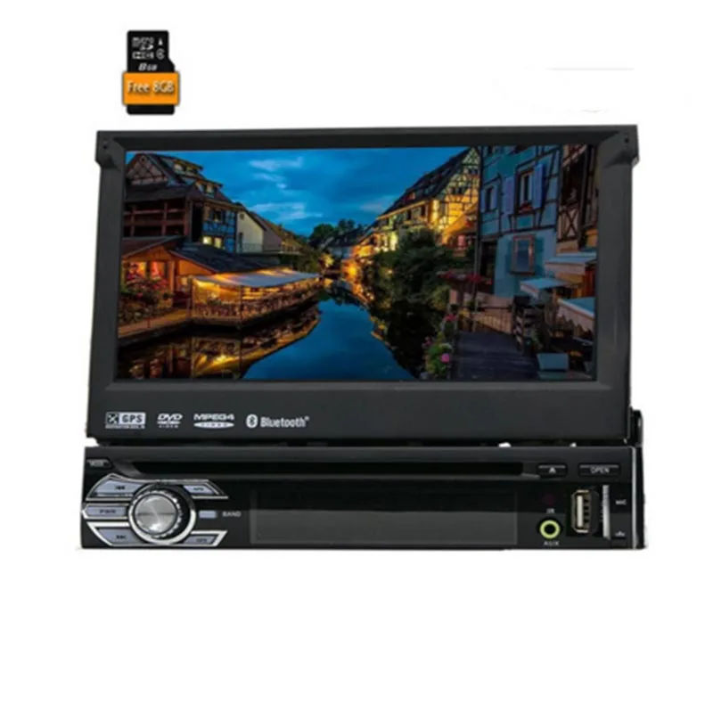 Perfect 2017 New 1din car dvd player universal 7inch sliding HD digital touch GPS car audio stereo Bluetooth car auto 4