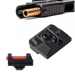 Волоконно-оптический передний прицел/задний боевой Глок прицел тактический Охота отличные металлы для Glock 17 19 20 21 22 23 31 32 пистолет
