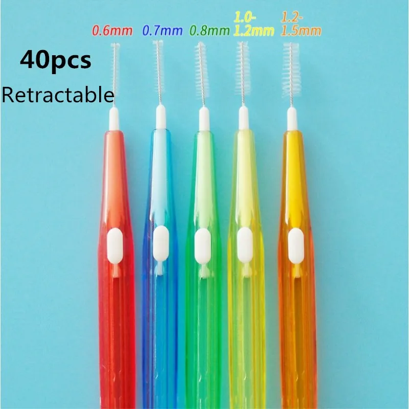 

20Pcs/Box 0.6-1.5MM Push-Pull Interdental Brush Interdental Tooth Brush Orthodontic Wire Brush Toothbrush Oral Care Toothpick